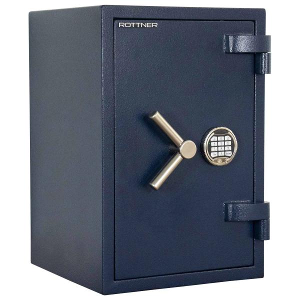 Rottner Wertschutzschrank EN1 Exklusiv Titan Fire 65 Elektronikschloss PS650 SOS Schlüssel blau T06470